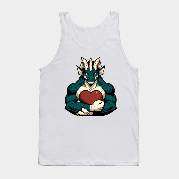 Anthro Scalie Dragon Valentine Lover Tank Top by Blue Bull Bazaar